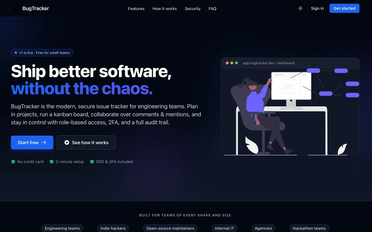 Bug Tracking System project preview